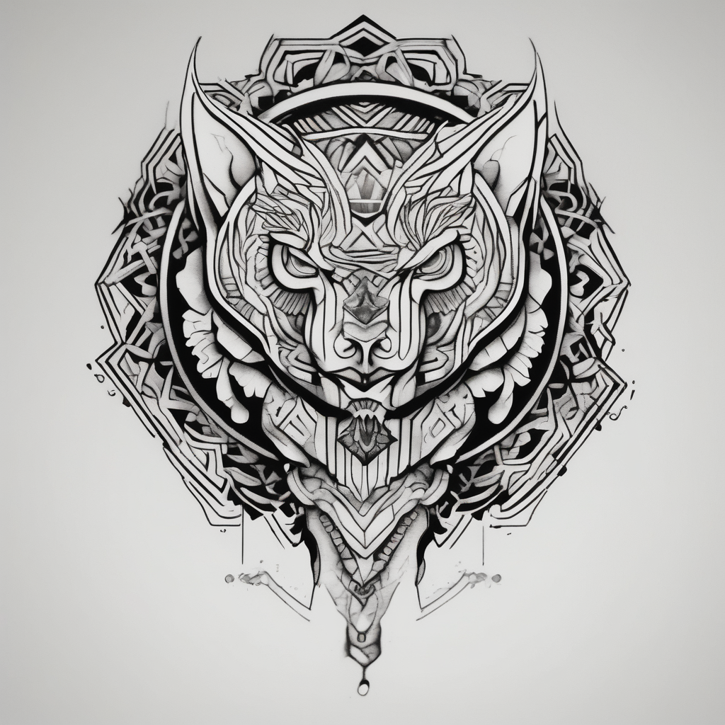 Thigh tattoo fishing tattoos, AI-generated Blackwork tattoo design